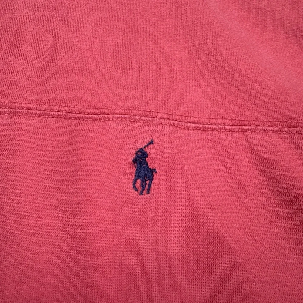 Vintage 90s Polo Ralph Lauren Polo Shirt Men's Size Large Red Denim Collar Rugby